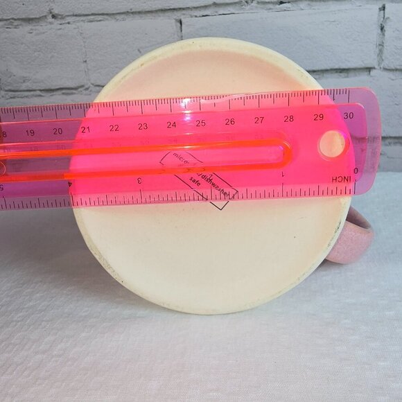 ALTAR'D STATE DRIP GLAZE MUG LETTER J , PINK WITH CREAM BOTTOM EUC - Picture 5 of 5